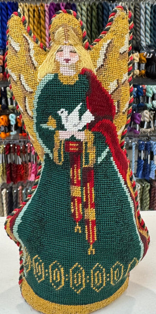 Finished needlepoint angel stand-up